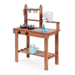 ECOTOYS Dřevěná kuchyňka pro děti MASTER hnědá