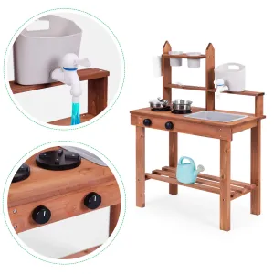 ECOTOYS Dřevěná kuchyňka pro děti MASTER hnědá