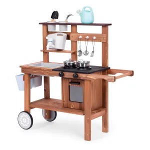 ECOTOYS Dřevěná kuchyňka pro děti MASTER II hnědá