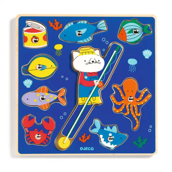 Puzz & Fish – drevená vkladačka a rybárska hra v jednom - Color