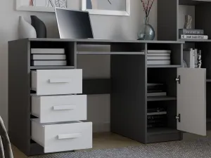 TP Living Písací stôl DELTA 120 cm antracitový/biely