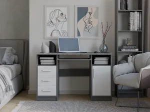 TP Living Písací stôl DELTA 120 cm antracitový/biely