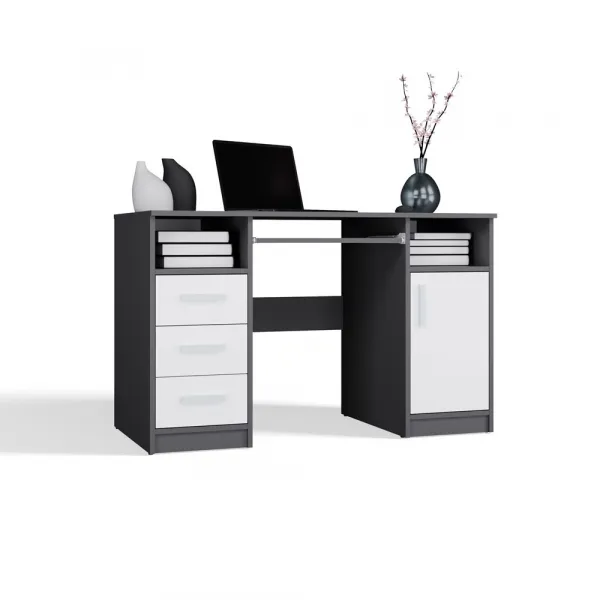 TP Living Písací stôl DELTA 120 cm antracitový/biely
