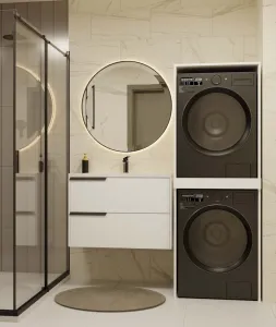 TP Living Stojan na práčku a sušičku POLA biely