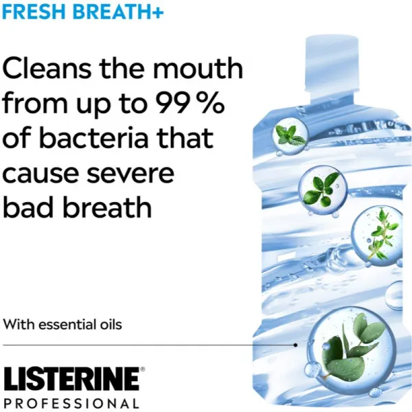 LISTERINE Professional fresh breath + ústna voda bez alkoholu 500 ml