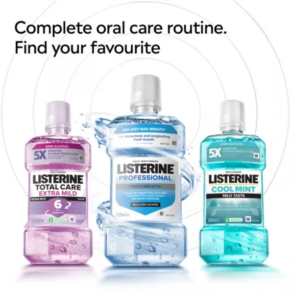 LISTERINE Professional fresh breath + ústna voda bez alkoholu 500 ml