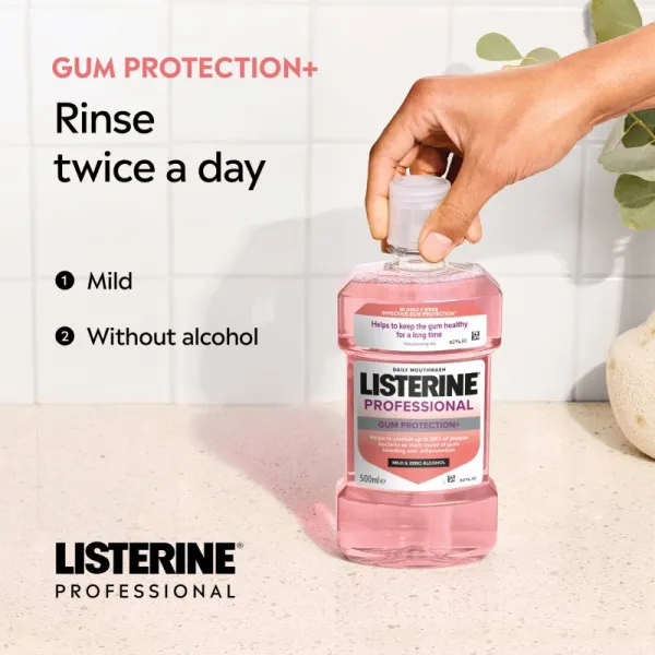 Listerine Professional Gum Protection+ ústna voda na ochranu zubov a ďasien 500 ml