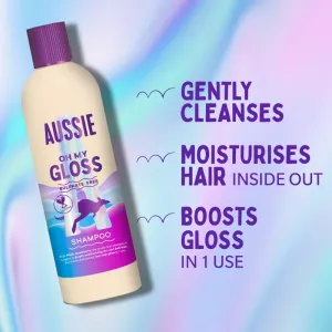 Aussie Oh My Gloss Shampoo šampón na lesk a hebkosť vlasov 300 ml