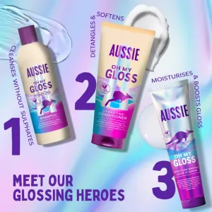 Aussie Oh My Gloss Shampoo šampón na lesk a hebkosť vlasov 300 ml
