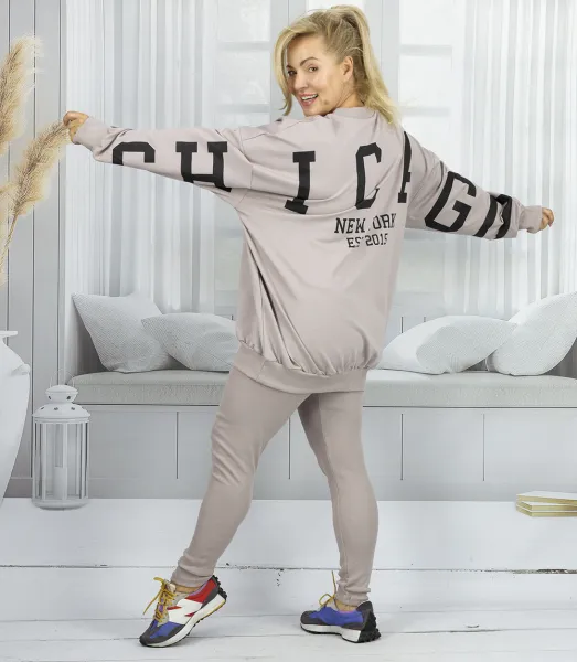 Pri Women's tracksuit loose sweatshirt + ribbed leggings CHICAGO