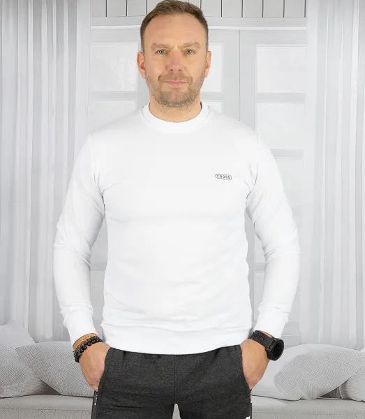 Pri Men's hoodless sports sweatshirt with small reflector