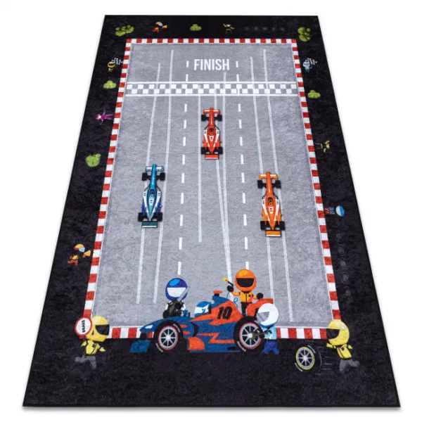 Detský koberec JUNIOR 52108.801 pretekár / Formula 1, sivý