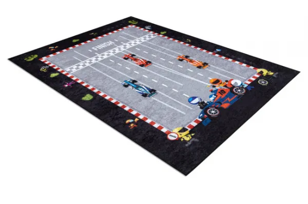 Detský koberec JUNIOR 52108.801 pretekár / Formula 1, sivý