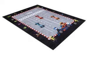 Detský koberec JUNIOR 52108.801 pretekár / Formula 1, sivý