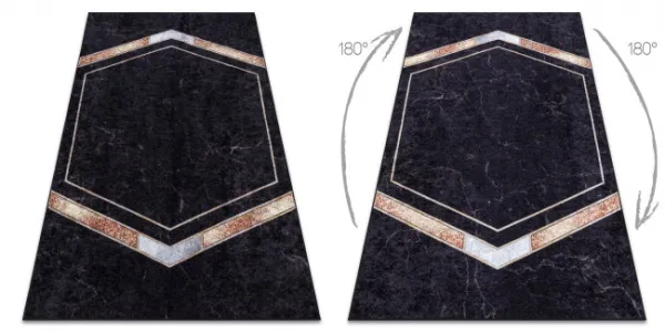 Koberec MIRO 52025.802 mramor / geometrický, čierny