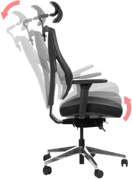 MERCURY Ergonomická kancelárska stolička OAMA PLUS, čierna, pre vysoké postavy