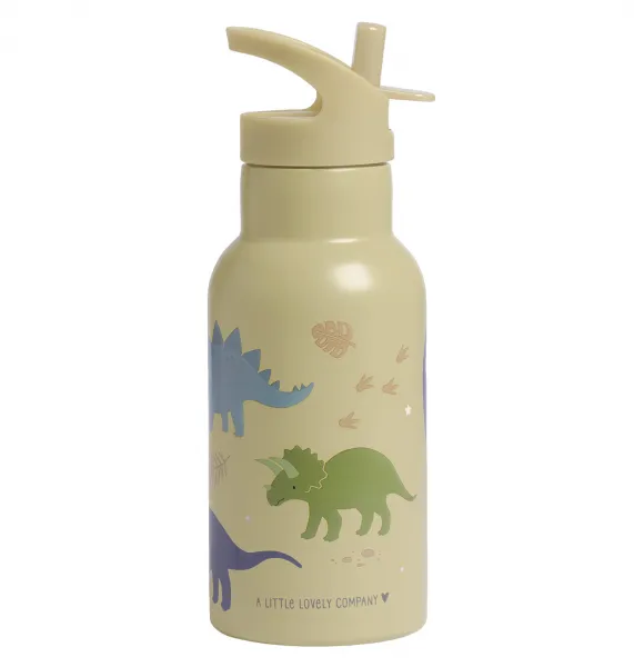 A Little Lovely Company - antikorová fľaša na pitie, 350 ml - dinosaury