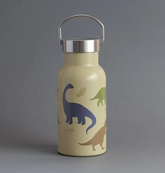 A Little Lovely Company - antikorová fľaša na pitie, 350 ml - dinosaury