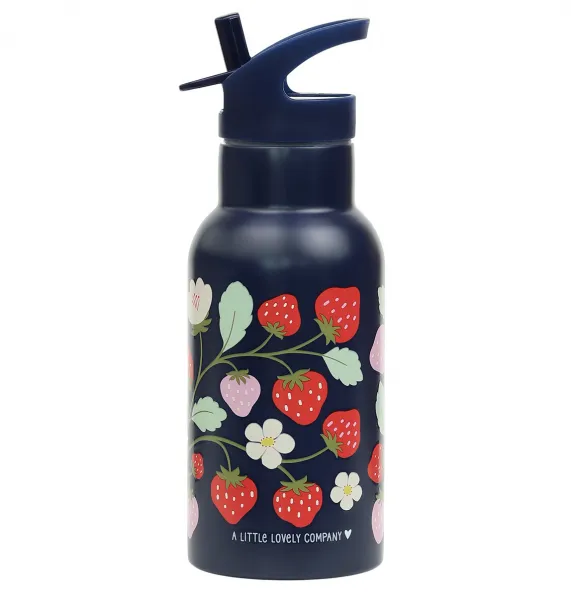 A Little Lovely Company - antikorová fľaša na pitie, 350 ml - jahody