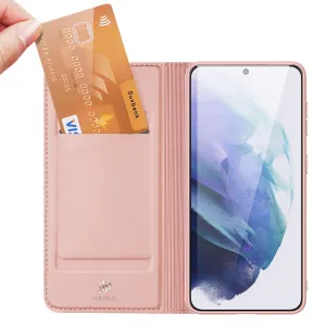 DUX DUCIS Skin Pro knižkové kožené puzdro na Samsung Galaxy S22 Plus, ružové