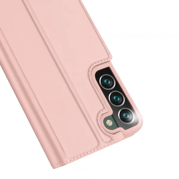 DUX DUCIS Skin Pro knižkové kožené puzdro na Samsung Galaxy S22 Plus, ružové