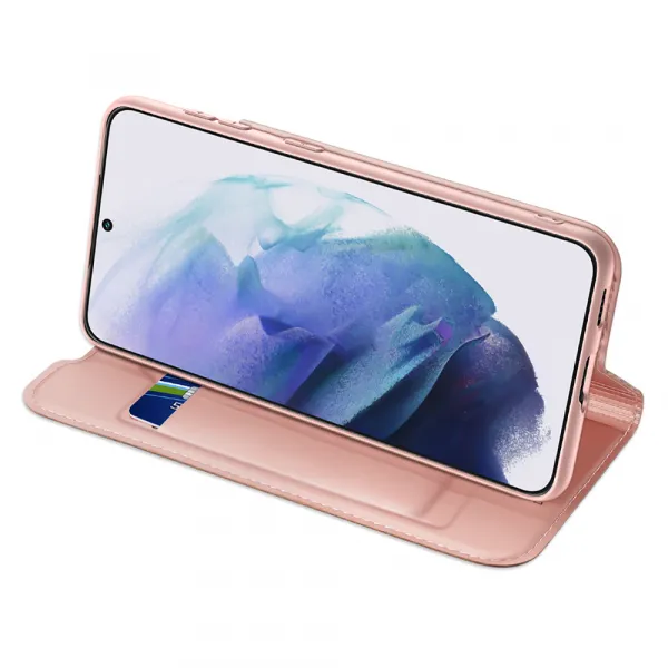 DUX DUCIS Skin Pro knižkové kožené puzdro na Samsung Galaxy S22 Plus, ružové