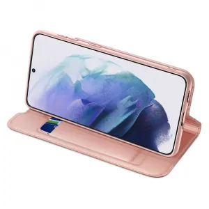 DUX DUCIS Skin Pro knižkové kožené puzdro na Samsung Galaxy S22 Plus, ružové