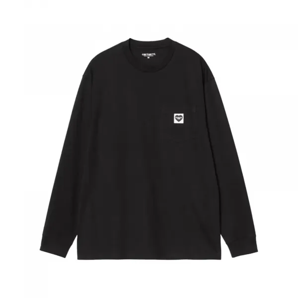 Carhartt WIP L/S Pocket Heart T-Shirt "Black Red" (I035300-1V2XX)
