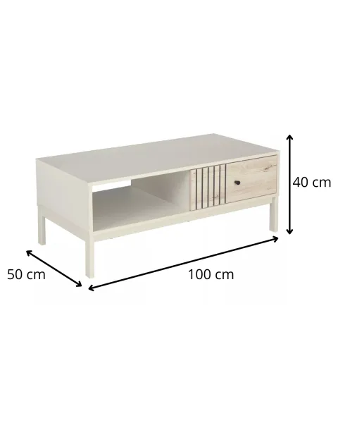Signal Konferenční stolek Frost 100 cm krémový/alpský dub