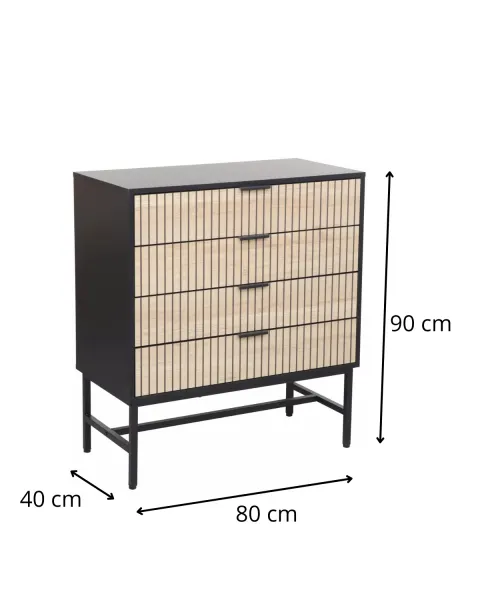 Signal Komoda Mago 80 cm dub přírodní/černý mat