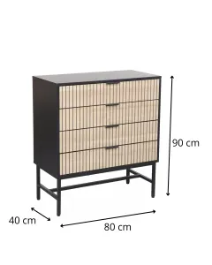 Signal Komoda Mago 80 cm dub přírodní/černý mat