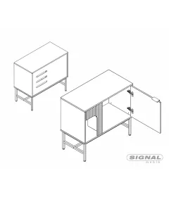 Signal Komoda Mago 75 cm dub přírodní/černý mat