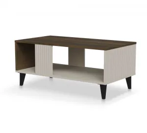 HALMAR Konferenční stolek Random 92 cm kašmír/ořech