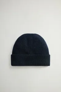Čapica Woolrich Knitted Ribbed Beanie Melton Blue