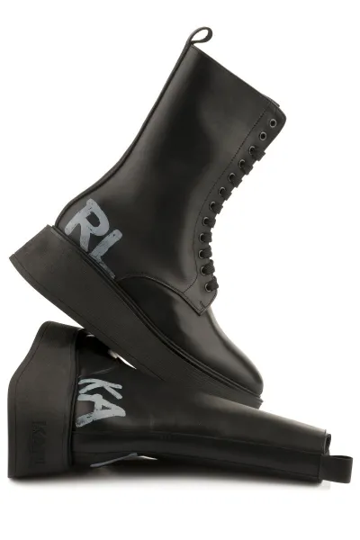 Členková Obuv Karl Lagerfeld Zephyr Hi Lace Boot Black Lthr