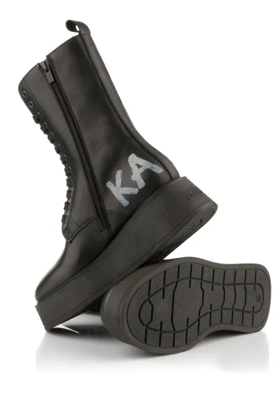 Členková Obuv Karl Lagerfeld Zephyr Hi Lace Boot Black Lthr