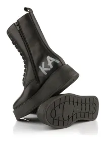 Členková Obuv Karl Lagerfeld Zephyr Hi Lace Boot Black Lthr
