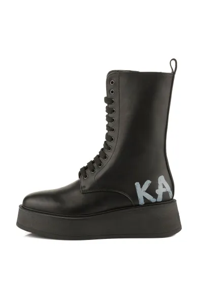 Členková Obuv Karl Lagerfeld Zephyr Hi Lace Boot Black Lthr