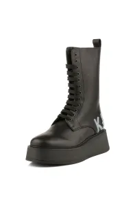 Členková Obuv Karl Lagerfeld Zephyr Hi Lace Boot Black Lthr