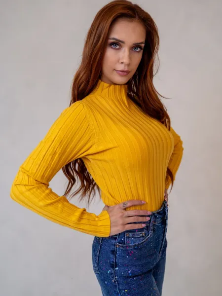 ASPERISSIA Dámsky sveter JOYCE Farba: Žltá, Konfekčná veľkosť: S/M