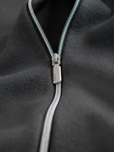 Trendy pánsky sveter na zips grafitový
