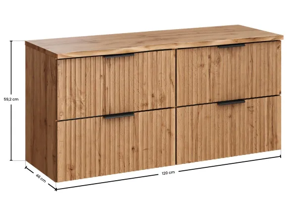 Comad Závesná skrinka Casad Nature s doskou 120 cm dub wotan