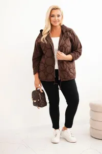 Kesi Włoski Dámska mikina Plus Size bavlnená na zips hnedá