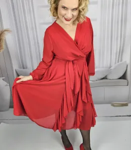 Pri Elegant dress flared hem with ruffles ADELE
