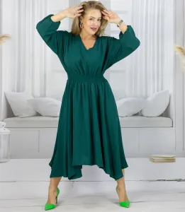 Pri ADELE midi dress with elastic waist and v-neckline