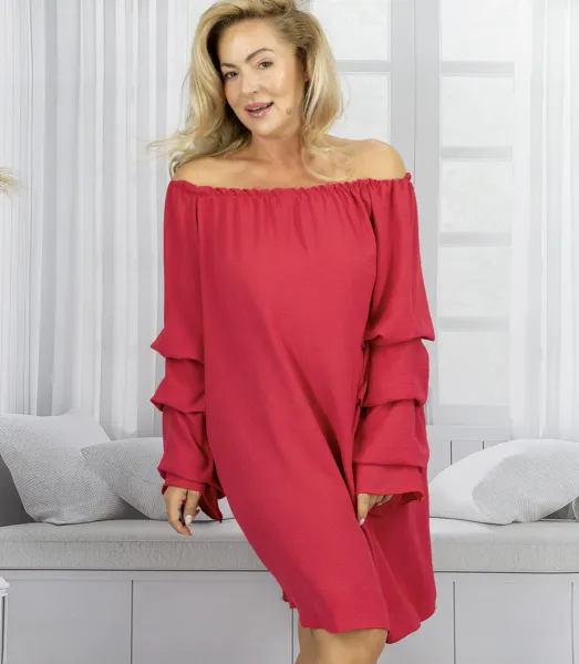 Pri Spanish midi dress with buffet ruffles on sleeves BELLA