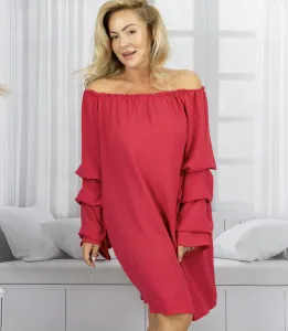 Pri Spanish midi dress with buffet ruffles on sleeves BELLA