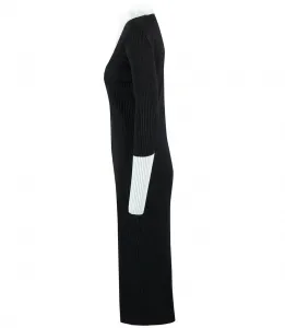 Pri Elegant ribbed dress with a LILA collar