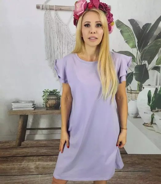 Pri Cotton simple dress with frills
