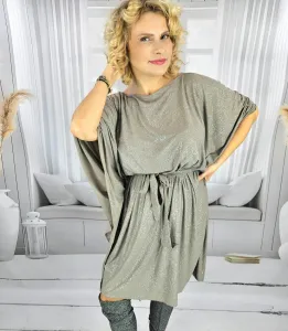 Pri Brocade Butterfly Tunic Dress tied at the waist ELENA